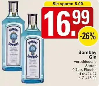 WEZ Bombay Gin 0,7Ltr. Flasche Angebot