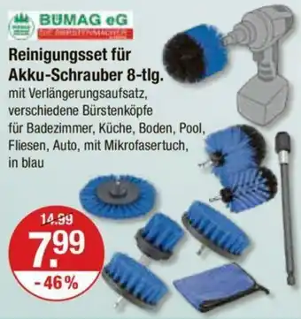 V Markt BUMAG eG Reinigungsset für Akku-Schrauber 8-tlg. Angebot