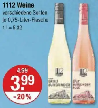 V Markt 1112 Weine 0,75 Liter Flasche Angebot