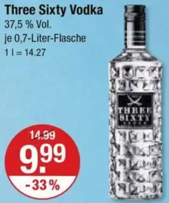 V Markt Three Sixty Vodka 0,7 Liter Flasche Angebot