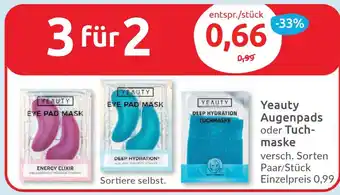 Budni Yeauty Augenpads oder Tuch- maske versch. Sorten Paar/Stück Angebot