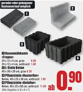 B1 Discount Baumarkt Rasenmähkante Trapez Angebot