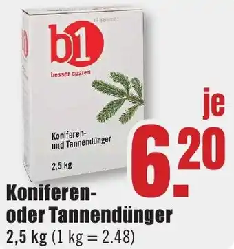 B1 Discount Baumarkt b1 Koniferen und Tannendünger 2,5 kg Angebot