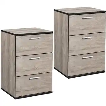 ManoMano 2 x Nachtschrank Kommode Boxspringbett Nachttisch Nachtkommode Schubladen mit Griff Grau - Grau - Yaheetech Angebot