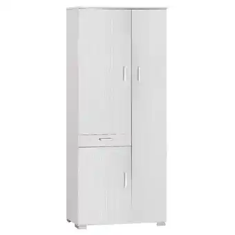 ManoMano Mehrzweckschrank drei Türen eine Schublade Bianco Cenere 77x34x H178 cm Angebot