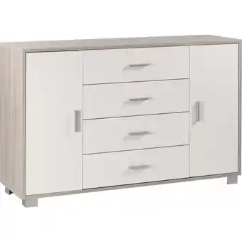 ManoMano Sideboard with two doors and four drawers White Elm 136x41x h86 cm Angebot