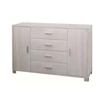 ManoMano Sideboard mit zwei Türen und vier Schubladen Light Elm 136x41x h86 cm Angebot