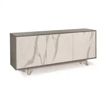 ManoMano Iperbriko - Sideboard with three doors Cement Marble 177x41x h74 cm Angebot