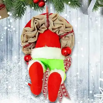 ManoMano Weihnachtsdieb-Girlande, Santa Butt Wreath Exit, Stehlen von Santa Claus Elf Hanging Decoration Wreath Hiasdfls Angebot