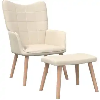 ManoMano Bonnevie - Relaxsessel,Liegesessel mit Hocker Creme Stoff vidaXL Angebot