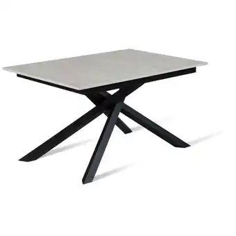 ManoMano Ausziehbarer Tisch in Weiß-Schwarzem Beton 90 cm x 140-190 cm h. 76 cm Angebot