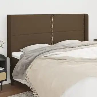 ManoMano Kopfteil für Bett - Bett-Kopfteil mit Ohren Dunkelbraun 163x16x118/128 cm Stoff BV997281 Bonnevie Angebot