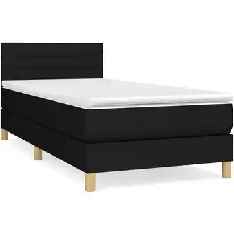 ManoMano Bettrahmen Einzelbett,Bettgestell und Polsterbett,Boxspringbett mit Matratze Schwarz 100x200 cm Stoff Bonnevie 20673 - Schwar Angebot