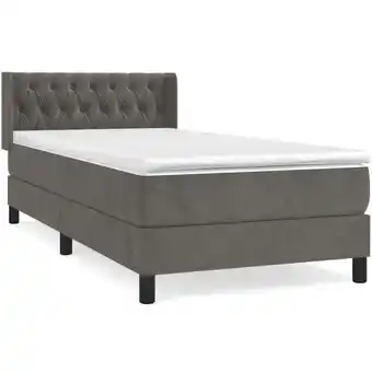 ManoMano Bettgestell mit Matratze,Betten für Erwachsene,Boxspringbett,Schlafzimmerbett Dunkelgrau 90x190 cm Samt -Maison 13686 - Grau Angebot