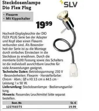 Conrad Steckdosenlampe Dio Flex Plus Slv Angebot