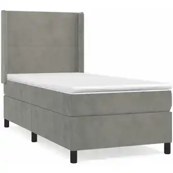 ManoMano Boxspringbett mit Matratze,Schlafzimmerbett,Polsterbett,Hotellbett Hellgrau 80x200 cm Samt FRJR539668 Maisonchic Angebot