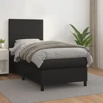 ManoMano Boxspringbett mit Matratze Bett für Erwachsene Schlafzimmerbett Bett für Erwachsene Schlafzimmerbett Schwarz 80x200 cm Kunstl Angebot