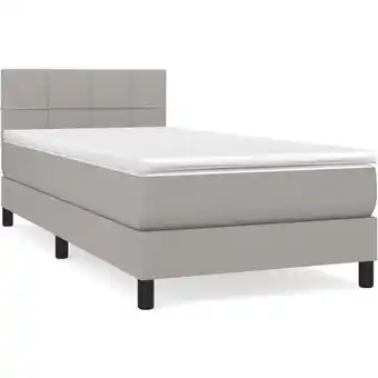 ManoMano Bettgestell mit Matratze,Betten für Erwachsene,Boxspringbett,Schlafzimmerbett Hellgrau 100x200 cm Stoff -Maison 76358 - Grau Angebot