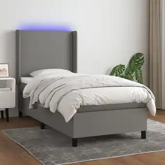 ManoMano Boxspringbett mit Matratze & led Bett für Erwachsene Schlafzimmerbett Dunkelgrau 80x200 cm Stoff NGIVN3419365 Bonnevie Angebot