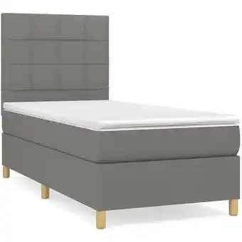 ManoMano Bettgestell mit Matratze,Betten für Erwachsene,Boxspringbett,Schlafzimmerbett Dunkelgrau 90x190 cm Stoff -Maison 76833 - Grau Angebot