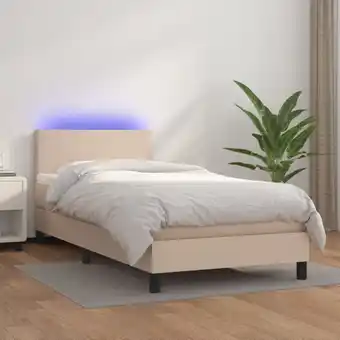 ManoMano Boxspringbett mit Matratze & LED,Bettgestell für Erwachsene,Taschenfederkernmatratze Cappuccino-Braun 90x200cm -BNC92669 Angebot