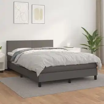 ManoMano Boxspringbett mit Matratze Bett für Erwachsene Schlafzimmerbett Bett für Erwachsene Schlafzimmerbett Grau 140x200 cm Kunstled Angebot