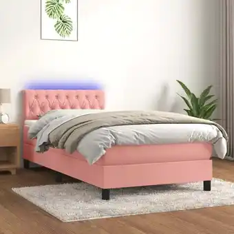 ManoMano Boxspringbett mit Matratze & LED，Schlafzimmerbett，Polsterbett，Hotellbett Rosa 90x190 cm Samt FRJR528599 MaisonChic Angebot