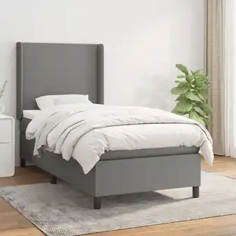 ManoMano Boxspringbett mit Matratze Bett für Erwachsene Schlafzimmerbett Bett für Erwachsene Schlafzimmerbett Dunkelgrau 80x200 cm Sto Angebot