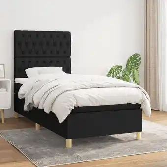 ManoMano Boxspringbett mit Matratze Bett für Erwachsene Schlafzimmerbett Bett für Erwachsene Schlafzimmerbett Schwarz 100x200 cm Stoff Angebot