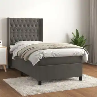 ManoMano Boxspringbett mit Matratze Bett für Erwachsene Schlafzimmerbett Bett für Erwachsene Schlafzimmerbett Dunkelgrau 90x200 cm Sam Angebot