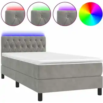 ManoMano Bettgestell mit Matratze & LED,Betten für Erwachsene,Boxspringbett,Schlafzimmerbett Hellgrau 90x190 cm Samt -Maison 41600 - G Angebot