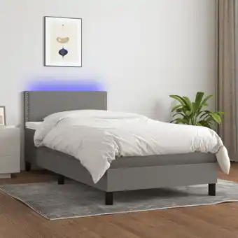 ManoMano Boxspringbett mit Matratze & LED,Bettgestell für Erwachsene,Taschenfederkernmatratze Dunkelgrau 100x200 cm Stoff -BNC45424 Angebot