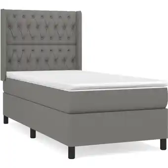 ManoMano Bettrahmen Einzelbett,Bettgestell und Polsterbett,Boxspringbett mit Matratze Dunkelgrau 100x200 cm Stoff -BonneVie 46402 Angebot