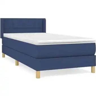 ManoMano Bettgestell mit Matratze für Erwachsene,Komfortbett und Polsterbet,Boxspringbett Blau 100x200 cm Stoff -Maison 67970 - Blau Angebot