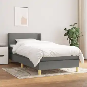 ManoMano Boxspringbett mit Matratze Bett für Erwachsene Schlafzimmerbett Bett für Erwachsene Schlafzimmerbett Dunkelgrau 90x190 cm Sto Angebot