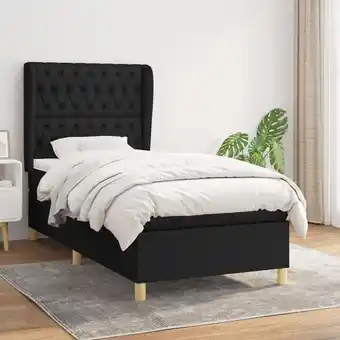 ManoMano Boxspringbett mit Matratze Bett für Erwachsene Schlafzimmerbett Bett für Erwachsene Schlafzimmerbett Schwarz 100x200 cm Stoff Angebot