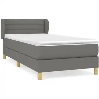 ManoMano Bettrahmen Einzelbett,Bettgestell und Polsterbett,Boxspringbett mit Matratze Dunkelgrau 100x200 cm Stoff Bonnevie 63914 Angebot