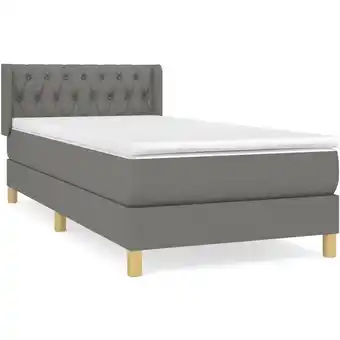 ManoMano Bettrahmen Einzelbett,Bettgestell und Polsterbett,Boxspringbett mit Matratze Dunkelgrau 100x200 cm Stoff Bonnevie 44064 - Gra Angebot