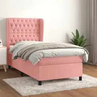 ManoMano Boxspringbett mit Matratze Bett für Erwachsene Schlafzimmerbett Bett für Erwachsene Schlafzimmerbett Rosa 100x200 cm Samt NGI Angebot