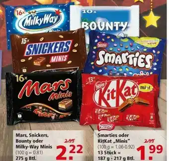 Multi Markt Mars Snickers Bounty Oder Milky-way Minis Smarties Oder Kitkat „minis” Nestle Angebot