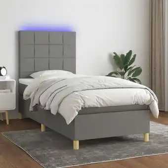 ManoMano Boxspringbett mit Matratze & LED,Bettgestell für Erwachsene,Taschenfederkernmatratze Dunkelgrau 90x190 cm Stoff -BNC81391 Angebot