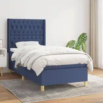 ManoMano Bettgestell mit Matratze für Erwachsene,Komfortbett und Polsterbet,Boxspringbett Blau 90x200 cm Stoff -Maison 86290 - Blau Angebot