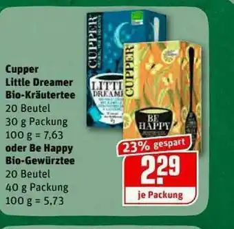 REWE Kaufpark Cupper Little Dreamer Bio-krätertee Oder Be Happy Bio-gewürztee Angebot