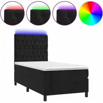 ManoMano Bettgestell mit Matratze & LED,Betten für Erwachsene,Boxspringbett,Schlafzimmerbett Schwarz 90x190 cm Samt -Maison 71180 - Sc Angebot