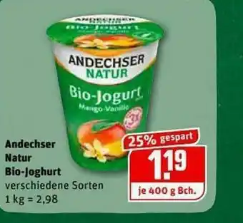 REWE Kaufpark Andechser Natur Bio-joghurt Angebot