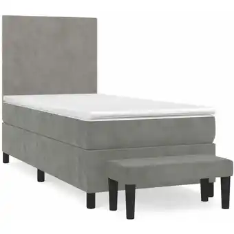 ManoMano Bettgestell mit Matratze,Betten für Erwachsene,Boxspringbett,Schlafzimmerbett Hellgrau 80x200 cm Samt -Maison 50135 - Grau Angebot