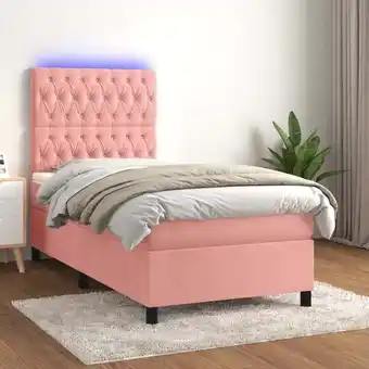 ManoMano Boxspringbett mit Matratze & LED,Schlafzimmerbett,Polsterbett,Hotellbett Rosa 100x200 cm Samt FRJR812880 Maisonchic Angebot