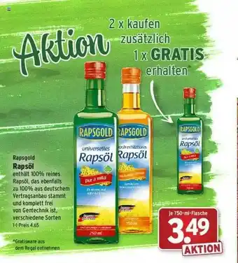 Wasgau Rapsgold Rapsöl Angebot