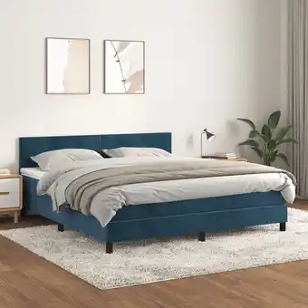 ManoMano Boxspringbett mit Matratze Bett für Erwachsene Schlafzimmerbett Bett für Erwachsene Schlafzimmerbett Dunkelblau 160x200 cm Sa Angebot