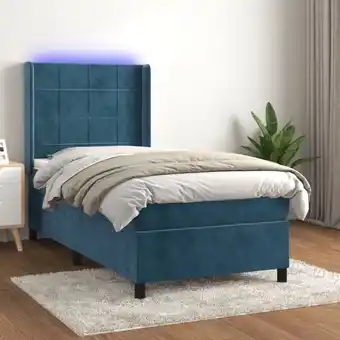 ManoMano Boxspringbett mit Matratze & led Bett für Erwachsene Schlafzimmerbett Dunkelblau 90x200 cm Samt NGIVN1469727 Bonnevie Angebot